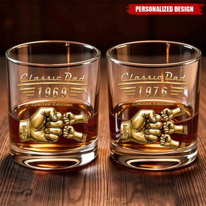 Classic Dad - Limited Edition - Personalized Whiskey Glass, Gift For Dad, Grandpa