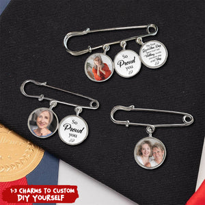 Missing You As I Graduate - Personalized Memorial Lapel Pin, Gift For Graduates