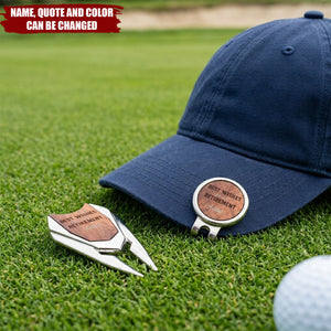 Personalized Retirement Golf Divot Repair Tool Magnetic Hat Clip Set with Name Ball Marker and Box Golf Accessories Retirement Gift for Golf Lover