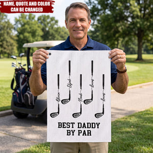 Father's Day Birthday for Dad Golf Players - Personalized Best Dad Golf Club Quick Dry Golf Towel Daily Use