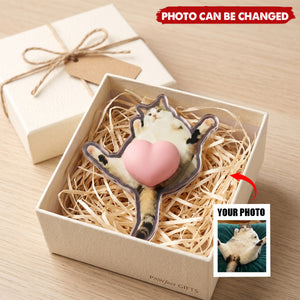 Custom Photo Pet, Cute Dog, Cat 3D Squishy Pink Butt - Personalized Fridge Magnet