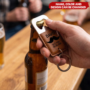 Groomsman Best Man - Personalized Leather Bottle Opener Keychain