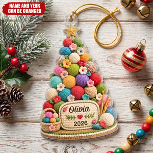 Custom Crochet Acrylic Ornament - Personalized Christmas Birthday Gifts For Women, Men