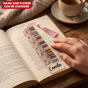 Custom Name & Birthflower For Book Lovers, Book Clubs - Custom Bookmark