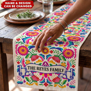 Mexican Cinco De Mayo Floral Fiesta Dia De Los Muertos - Personalized Table Runner
