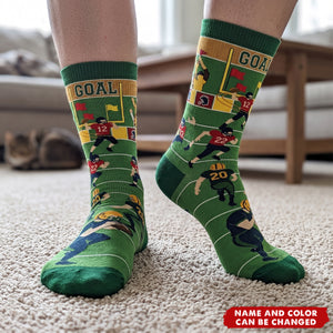Custom Football Crew Socks - Personalized Christmas Birthday Football Gifts For Football Lovers, Sports Fans