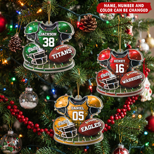 Custom America Football Acrylic Ornament - Personalized Christmas Birthday Gifts For America Football Lovers, Sports Fans