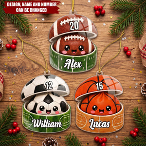 Cute Dumplings For Baseball, Softball, Soccer, Football, Basketball, Hockey Lover - Personalized Ornament