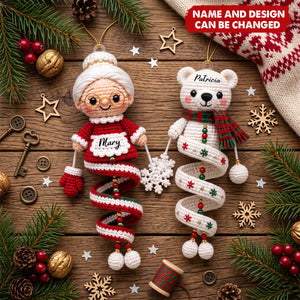Custom cute Snowman, Santa Acrylic Ornament - Personalized Christmas Birthday Gifts For Son, Daughter, Grandkids - Personalized Ornament