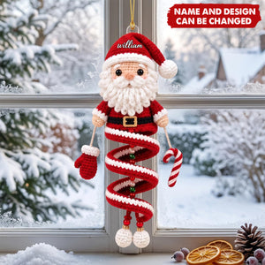 Custom cute Snowman, Santa Acrylic Ornament - Personalized Christmas Birthday Gifts For Son, Daughter, Grandkids - Personalized Ornament