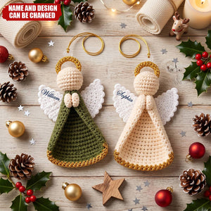 Custom Heavenly Halo Angel Acrylic Ornament - Personalized Christmas Birthday Gifts For Son, Daughter, Grandkids - Personalized Ornament