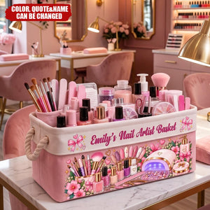 Nail Artist Basket Storage With Handles For Nail Artist - Personalized Storage Basket