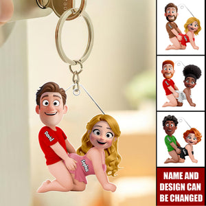 Naughty Couple - Personalized Car Hanger, Gift for Couple