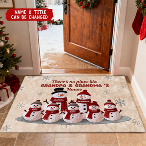 Christmas Grandma Grandkids Snowman Together - Personalized Doormat