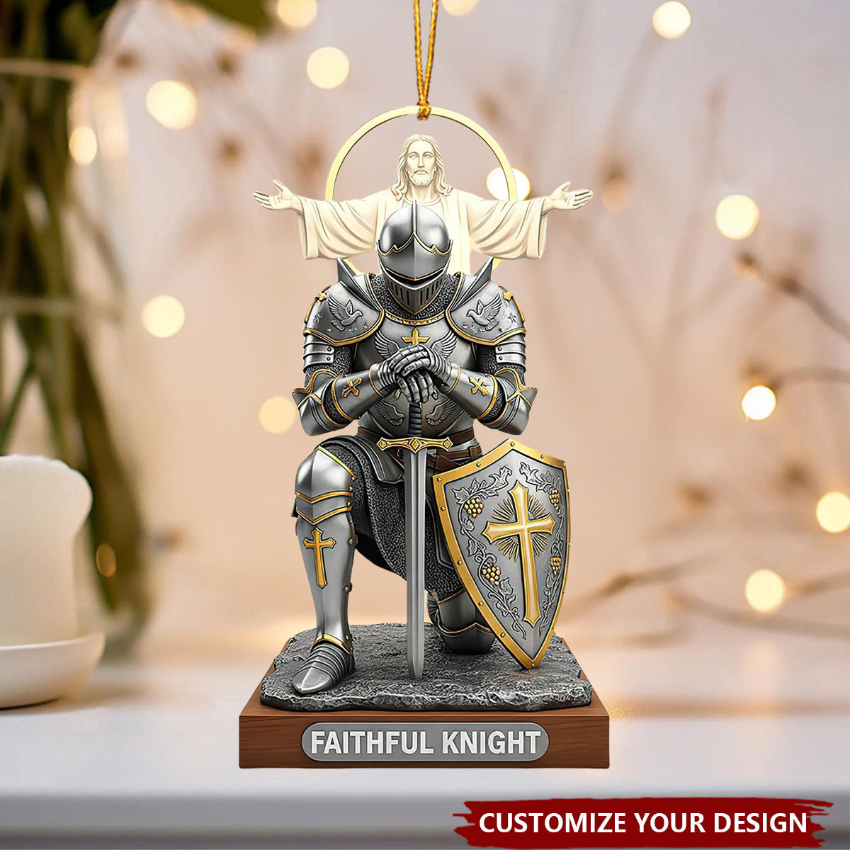 Christian Faithful Knight Christmas Ornament - Personalized Gifts For Christian