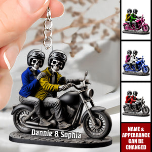 Custom Name Motorcycles Couple - Personalized Acrylic Keychain