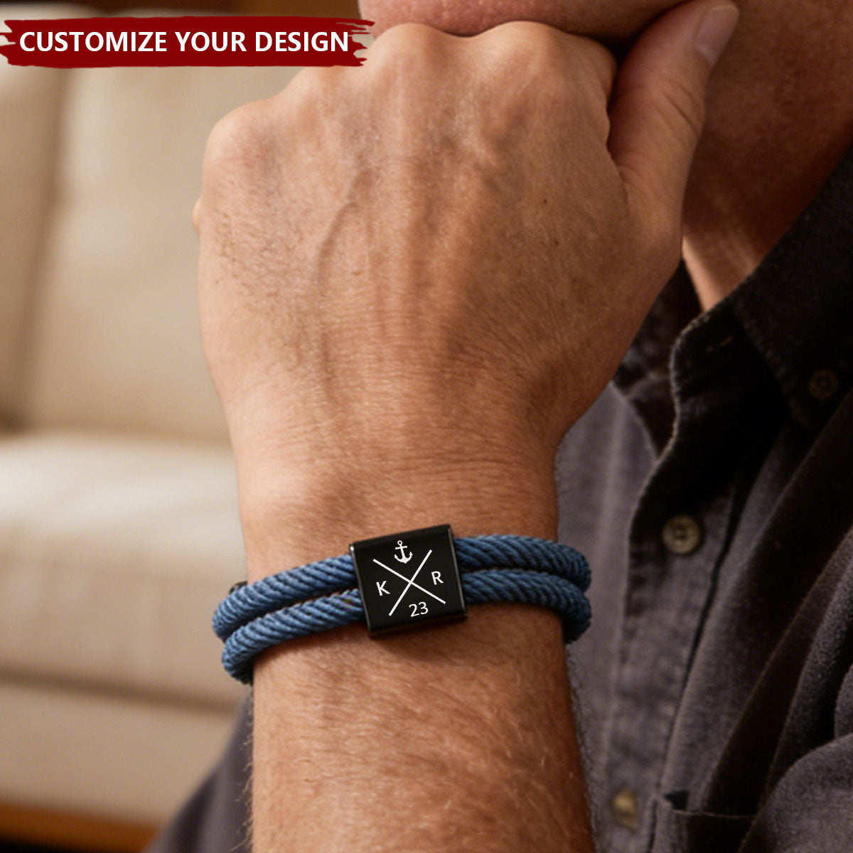 Personalized Bracelet For Dad - Adjustable Bracelet