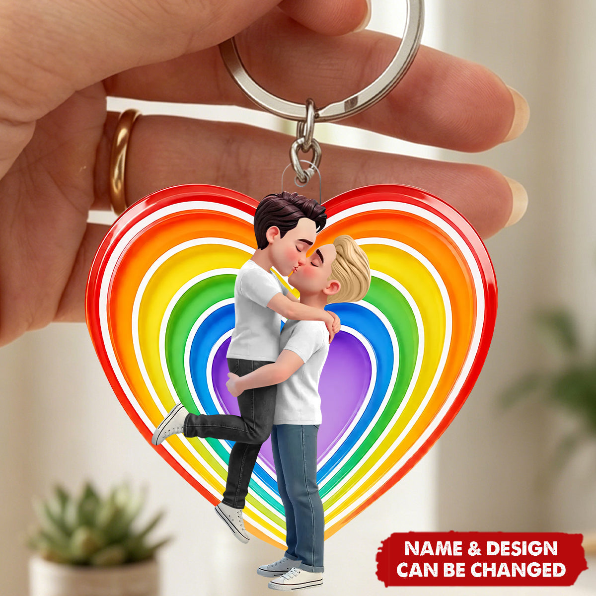 LGBT+ Couple Forever Love Is Love - Personalized Acrylic Keychain