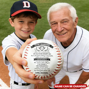 To My Grandson - Personalized Baseball Ball