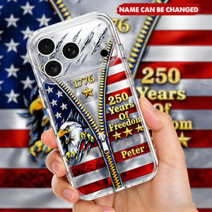Years Of Freedom Personalized Clear Phone Case, Gift For Patriots