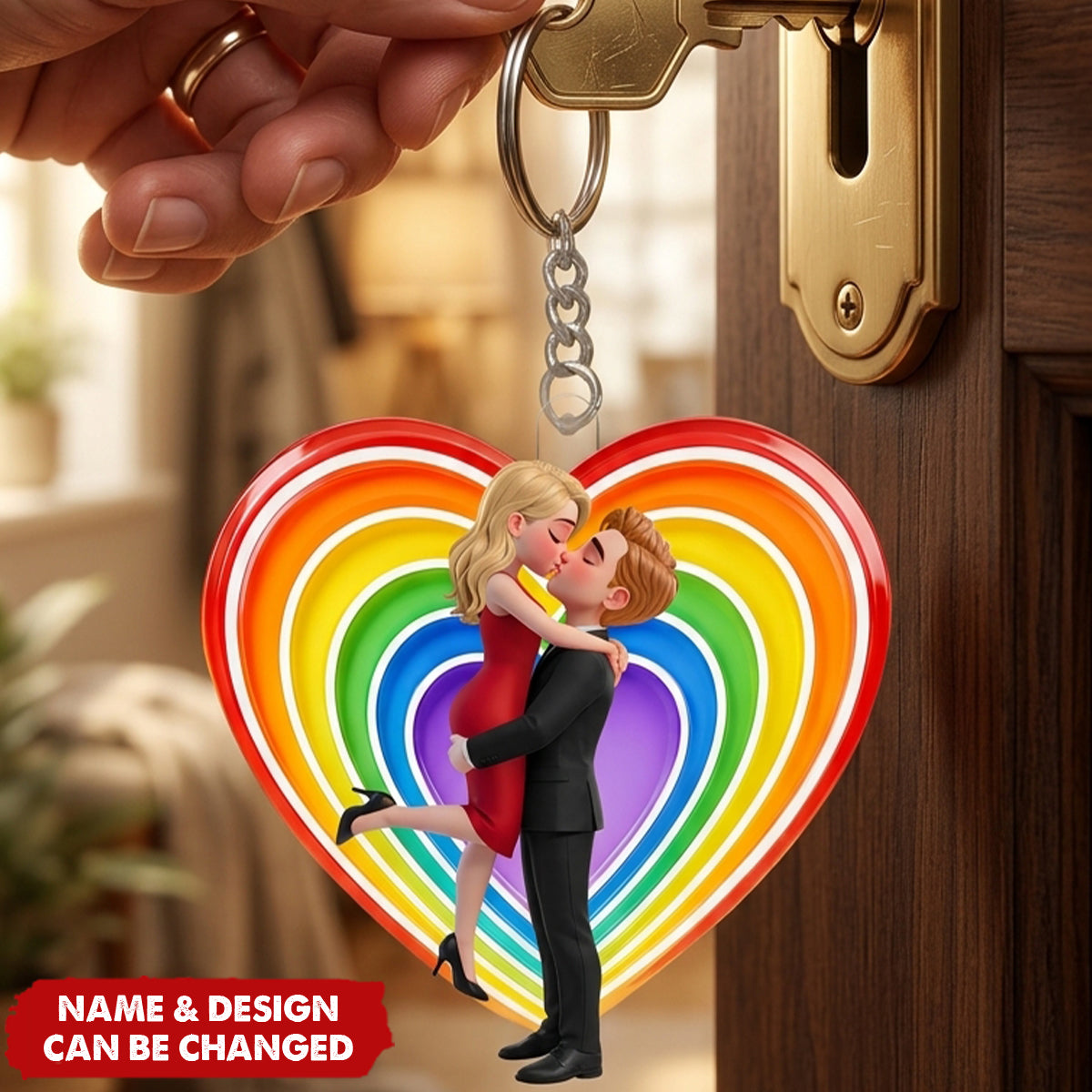 LGBT+ Couple Forever Love Is Love - Personalized Acrylic Keychain