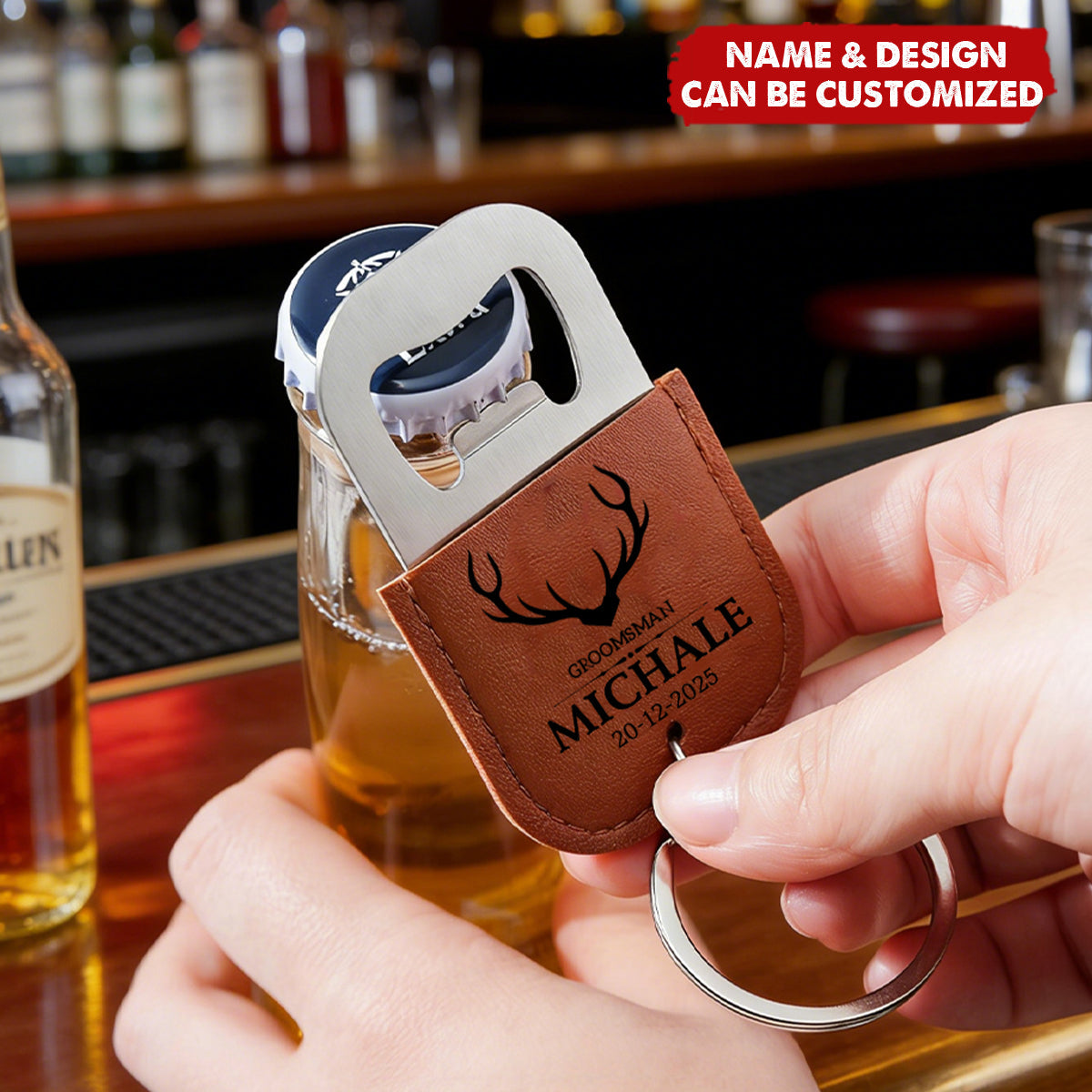 Personalized Bottle Opener Keychain with Custom Engraving, Gift for Him Boyfriend Gift