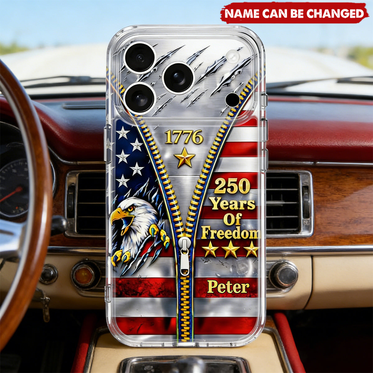 Years Of Freedom Personalized Clear Phone Case, Gift For Patriots