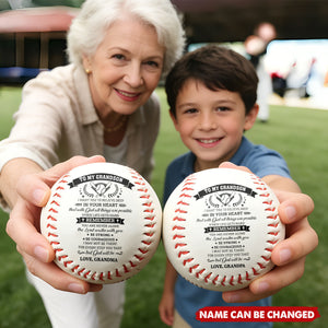 To My Grandson - Personalized Baseball Ball