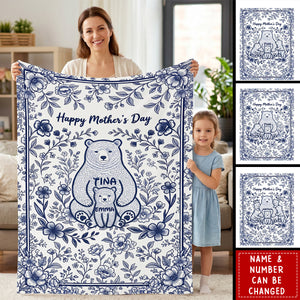 Heartfelt Mama Bear Blanket - Personalized Gifts For Moms