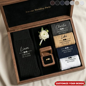 Wedding Socks For Groomsmen, Groom Wedding Gifts - Personalized Socks