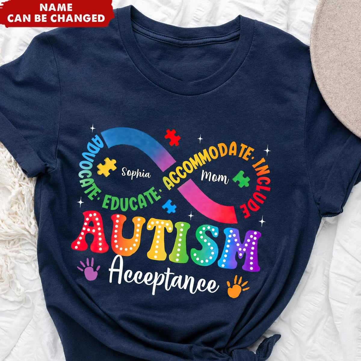 Autism Awareness Acceptance - Personalized Infinity T-Shirt