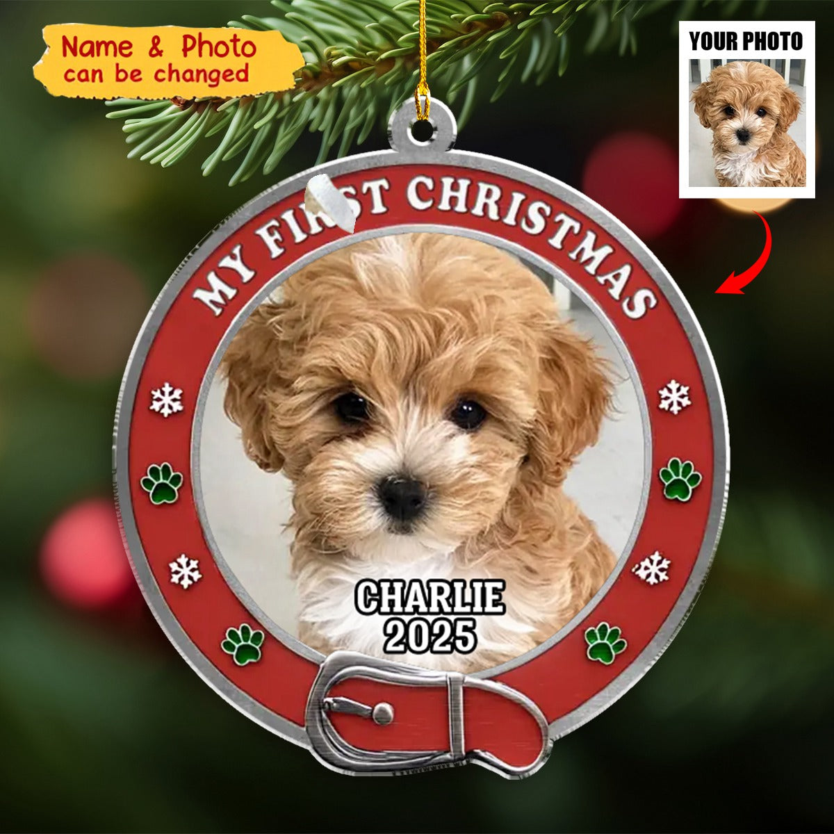 Custom Photo Ornament - Personalized Christmas Gifts For Dog Cat Lovers