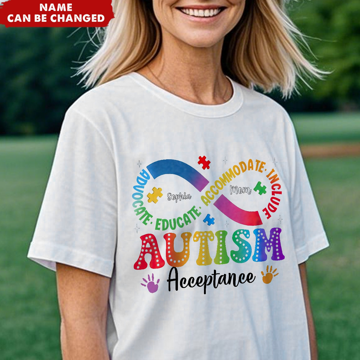 Autism Awareness Acceptance - Personalized Infinity T-Shirt