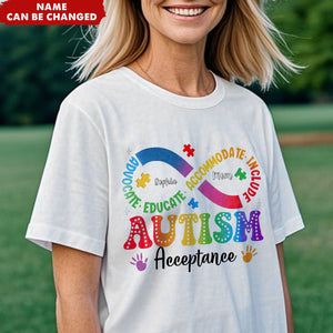 Autism Awareness Acceptance - Personalized Infinity T-Shirt