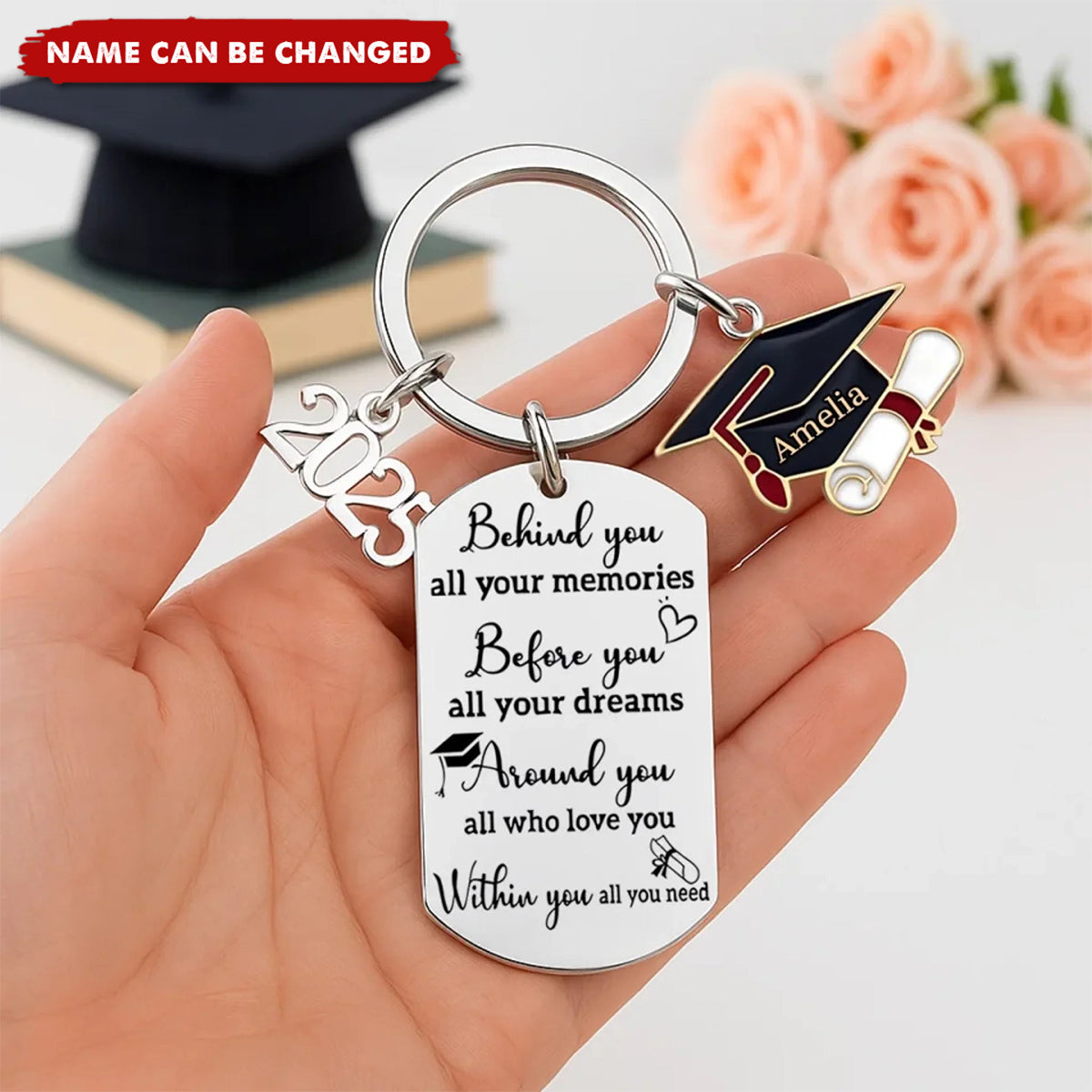 Family Personalized Custom Graduation Keychain - Graduation Gift For Family Members, Brothers, Sisters