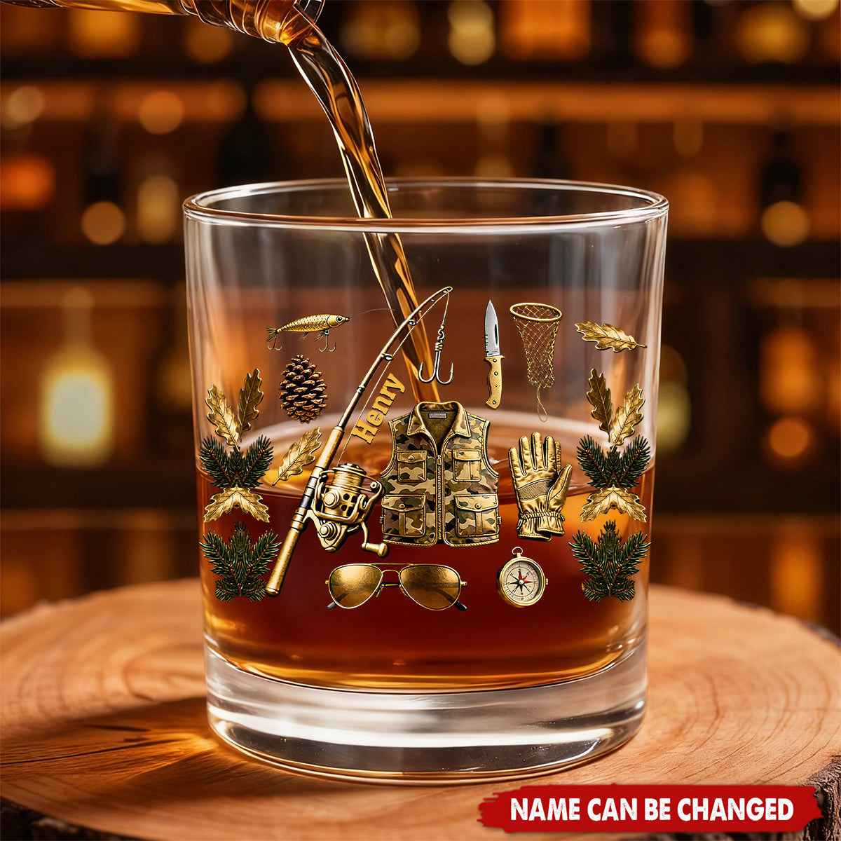 Love Fishing - Personalized Fishing Whiskey Glass