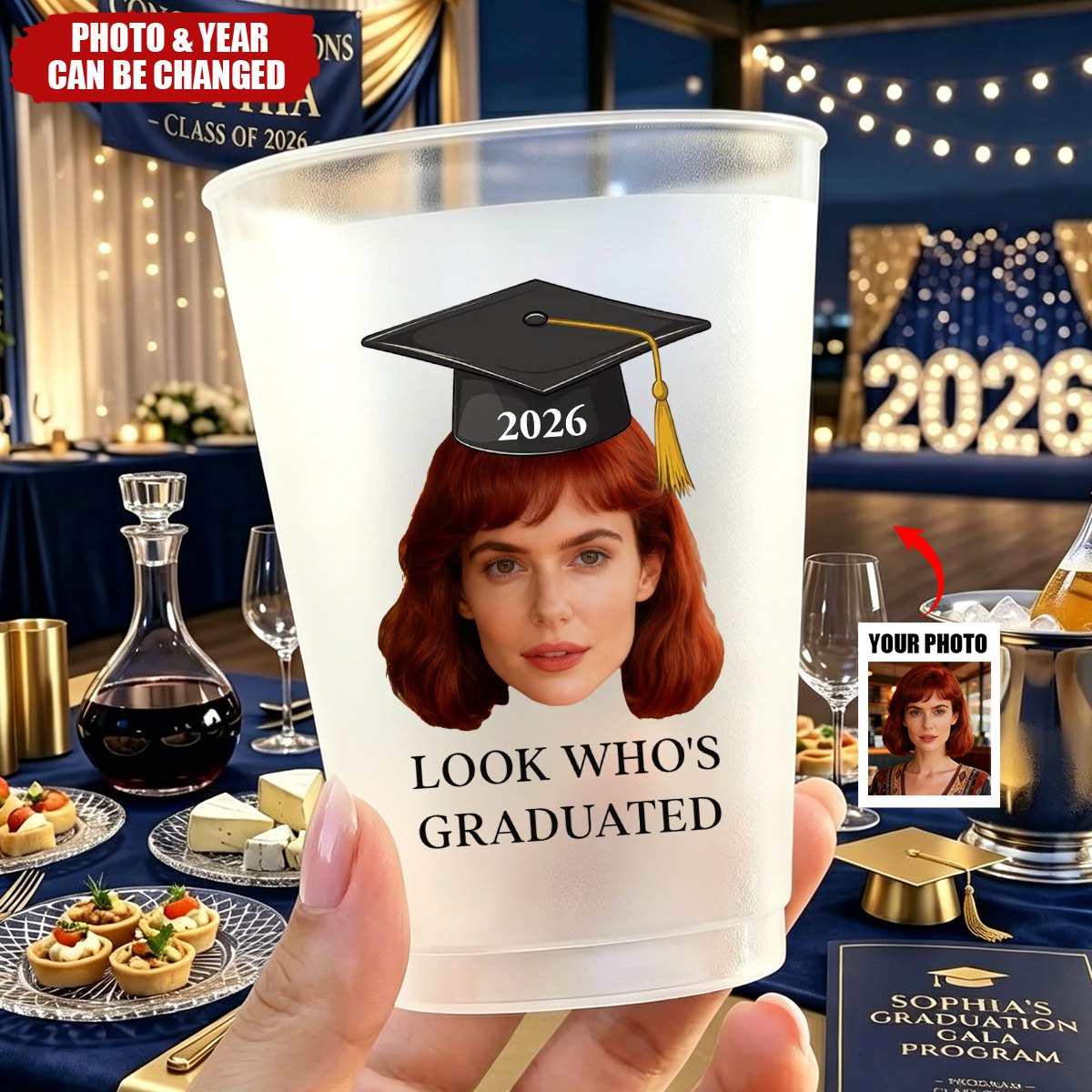 Custom Photo Cups - Personalized Graduation Gifts For Him, Her - Ready To Shine