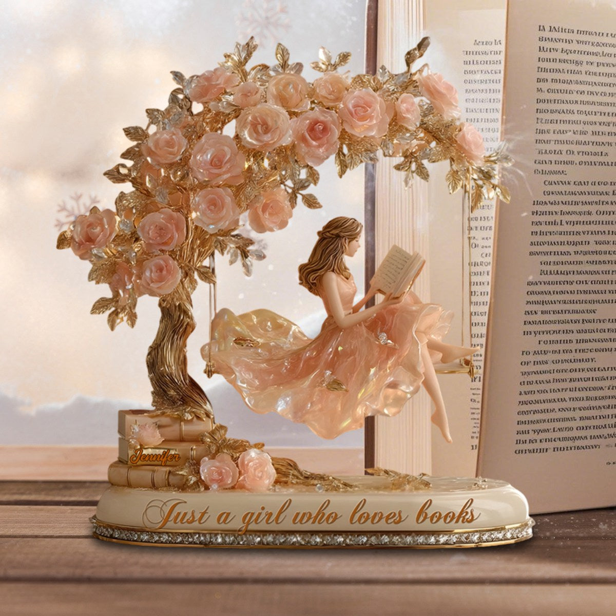 Just A Girl Who Loves Books - Personalized Book Custom Shaped Acrylic Plaque