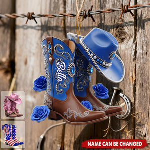 Cowgirl Boots - Personalized Cowgirl Ornament