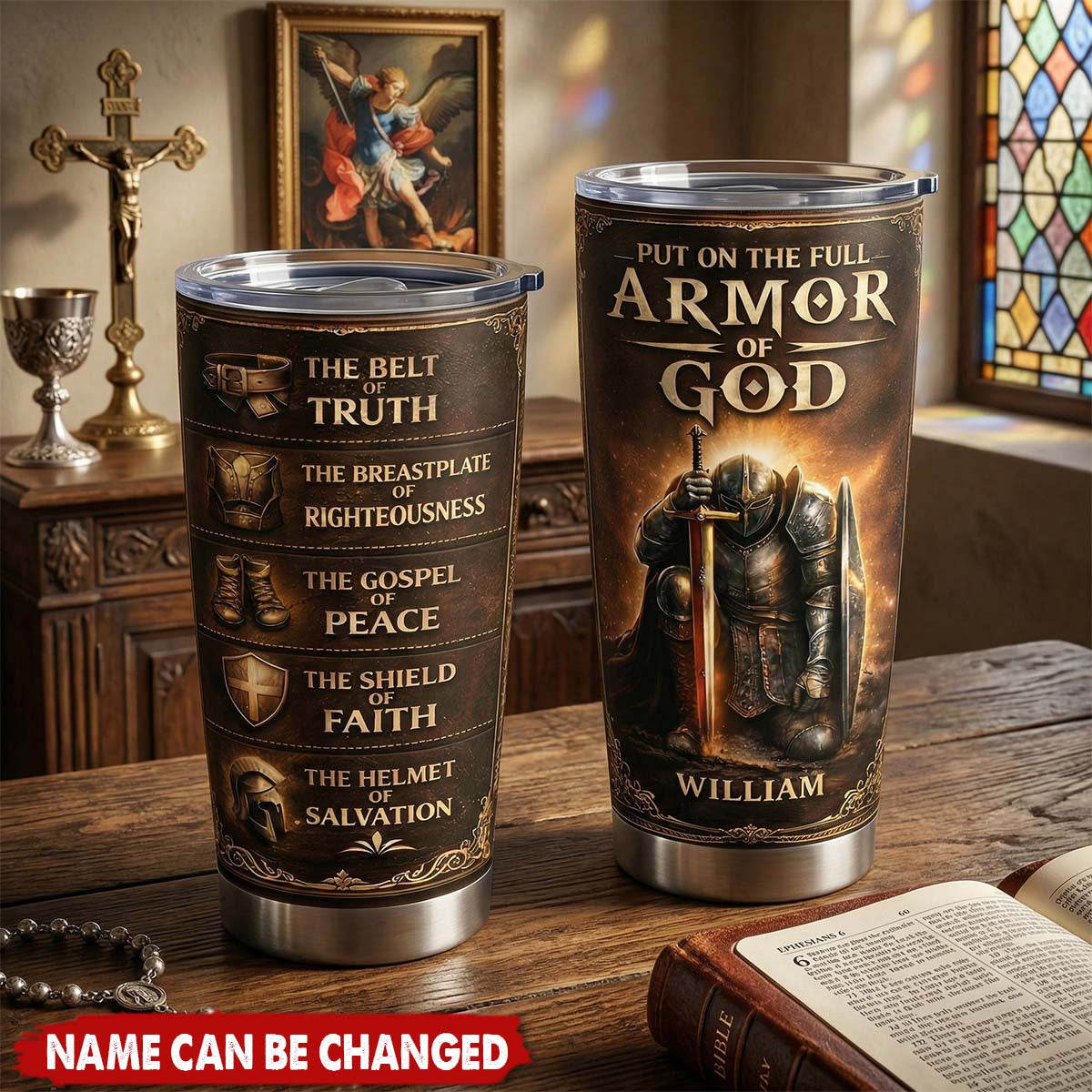 Armor of God  - Personalized Stainless Steel Tumbler, Gift For Christian
