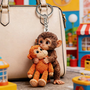 Punch The Monkey Hug - Acrylic Keychain