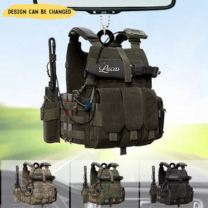 Tactical Vests Personalized Acrylic Ornament, Soldier Uniform, Military Accessories, Veteran Gift, Army Gift, Veteran Day Gift Idea