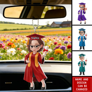 Welcome To A Bright Future - Personalized Acrylic Car Hanger, Gift For Graduation