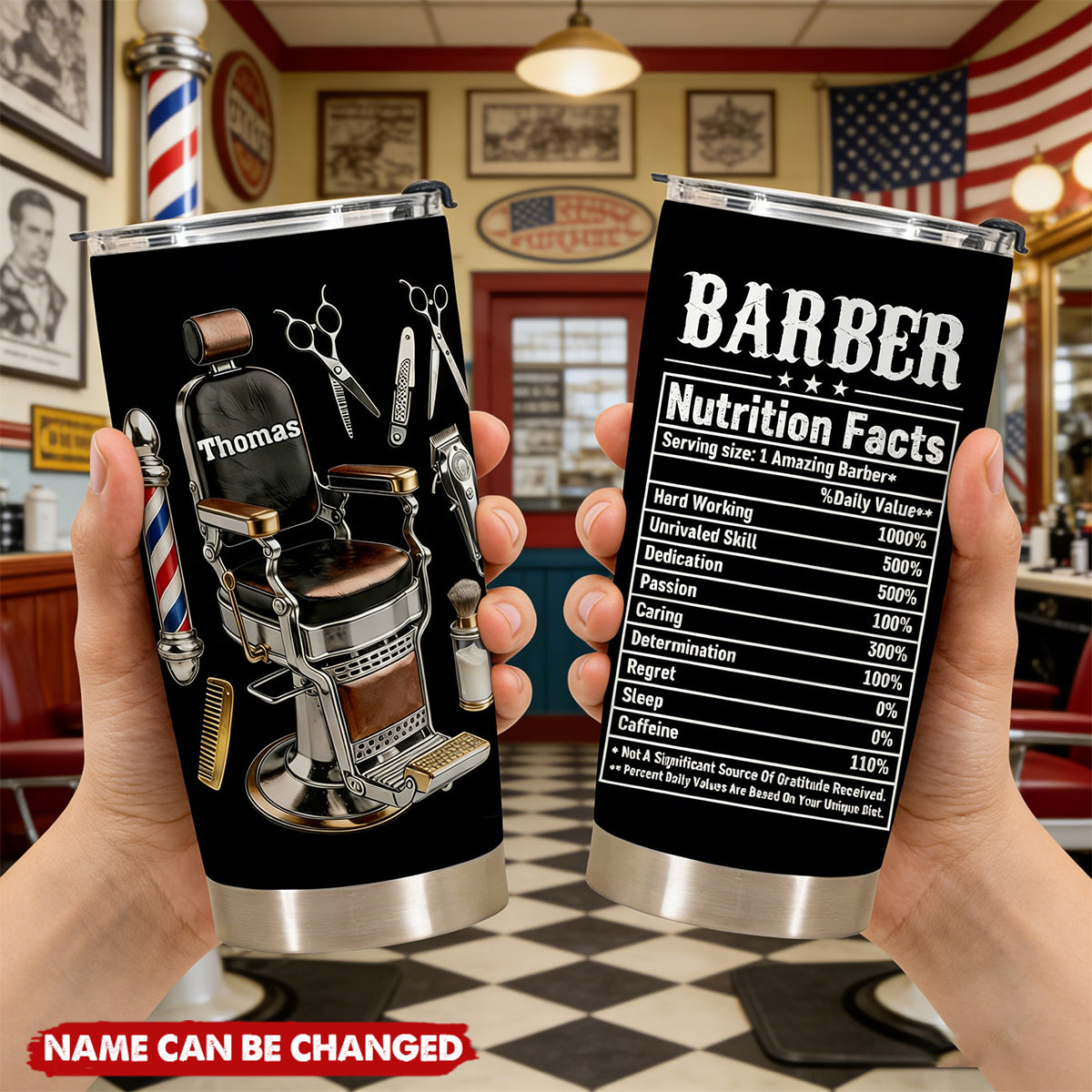 Barber Nutrition Facts - Personalized Hairdresser Tumbler, Gift For Barbers