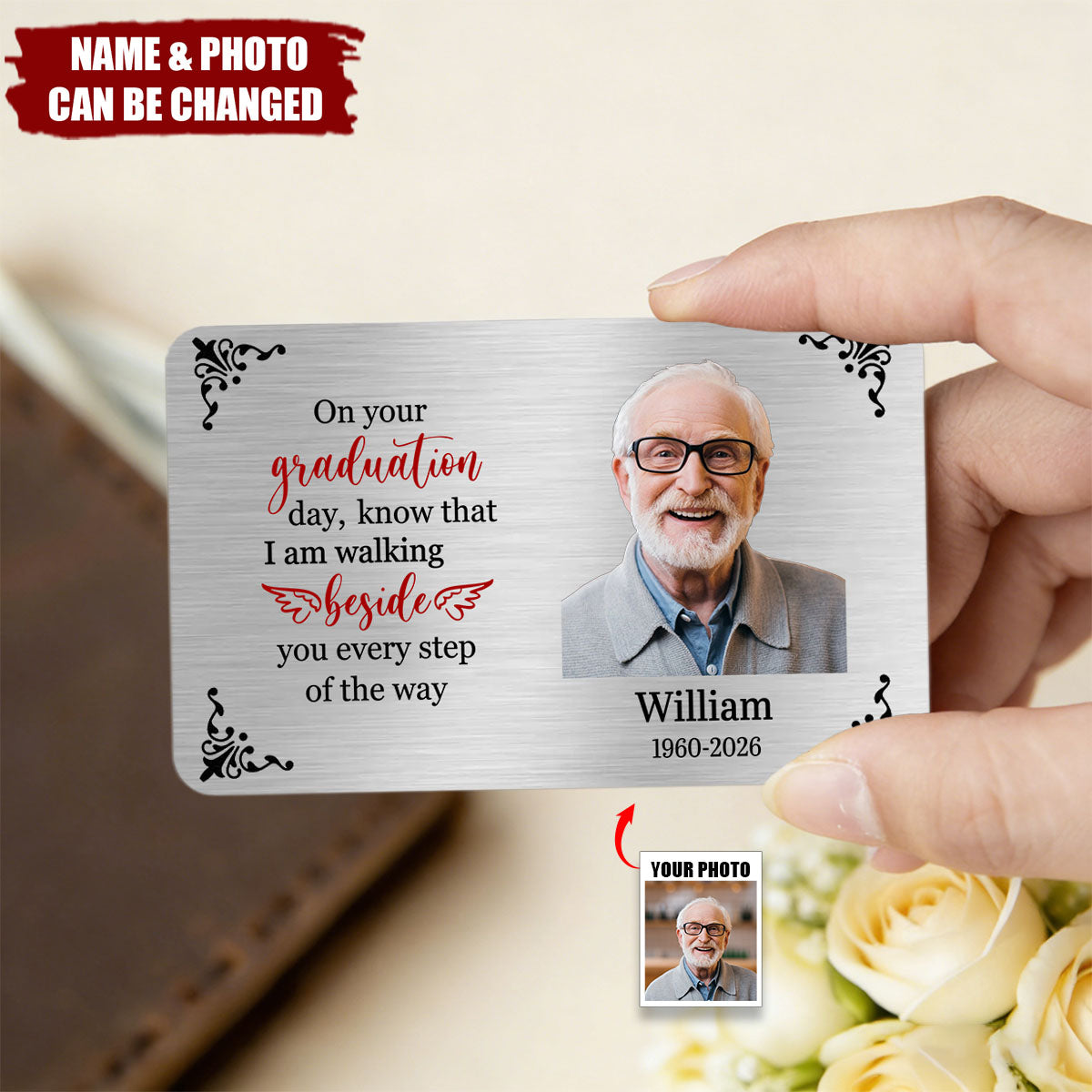 On Your Graduation Day Memorial Custom Photo - Personalized Wallet Card