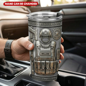 To Protect And To Serve - Personalized Stainless Steel Tumbler, Gift For Police