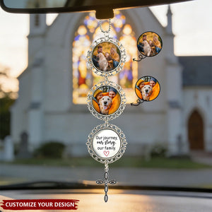 Personalized Photo Car Ornament - Custom Multi-Photo Rearview Mirror Keepsake