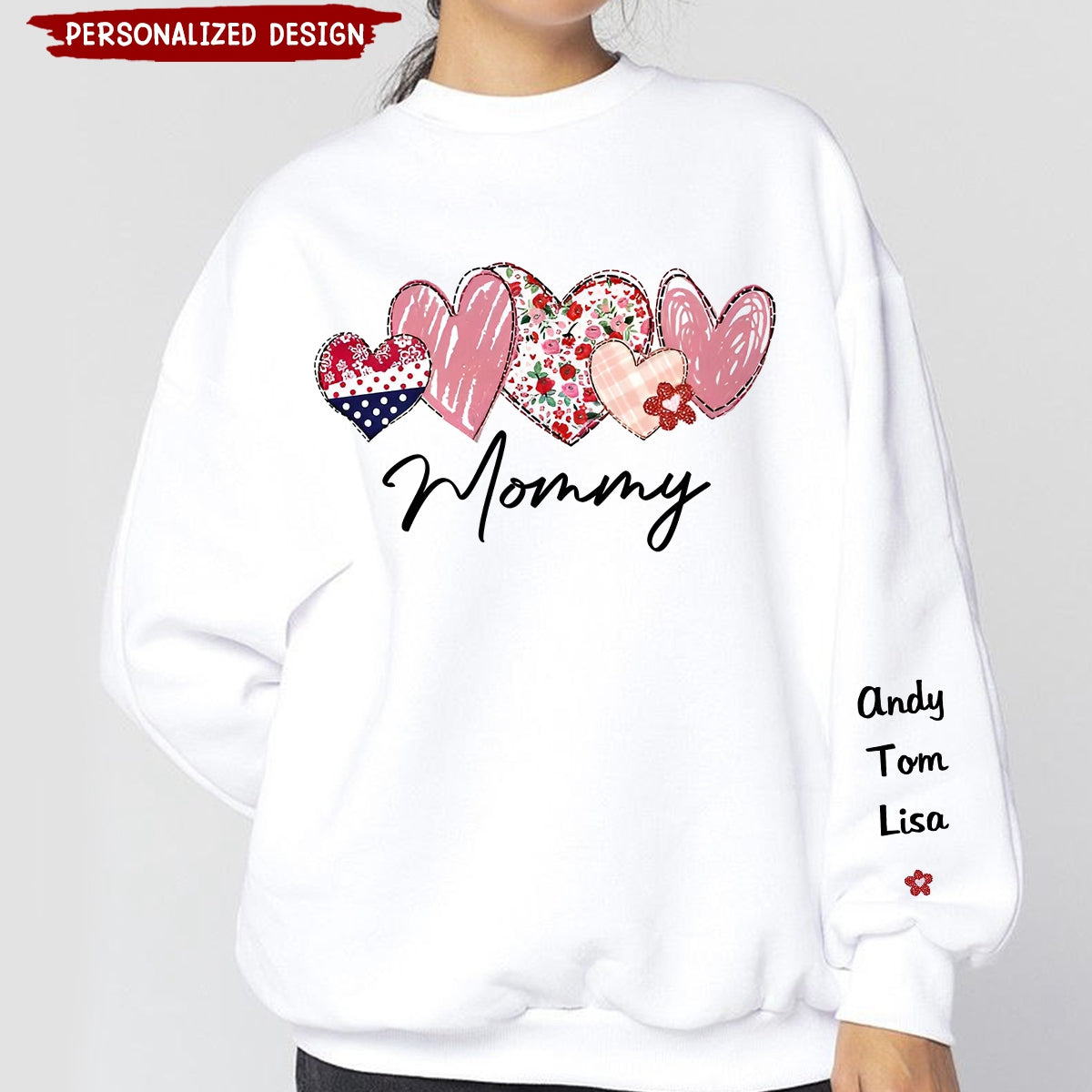Moms Make Everything Better - Family Personalized Unisex Sweatshirt With Design On Sleeve