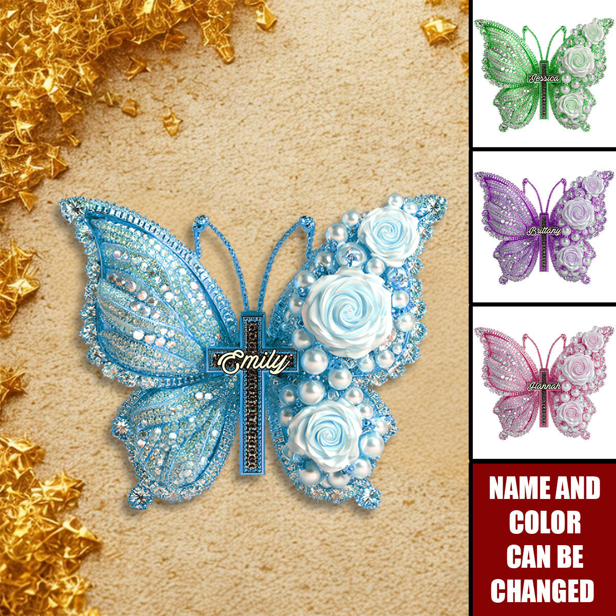 Faith - Personalized Christian Butterfly Acrylic Enamel Pin