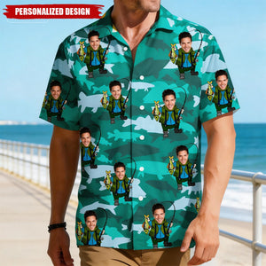 Fishing Man - Personalized Photo Hawaiian Shirt, Gifts For Fishing Lover